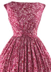 Vintage 1950s Pink Swirl Cotton Gay Gibson Dress- New!