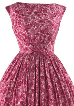 Vintage 1950s Pink Swirl Cotton Gay Gibson Dress- New!