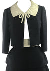 1960s Rare Lilli Ann Black and Cream Ribbed Gabardine Suit - New!