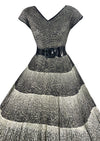 Late 1950s Black and White Cotton Lace Dress- NEW!