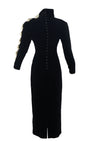 Vintage 1960s Black Velvet Wiggle Maxi with Amazing Sleeve - NEW!