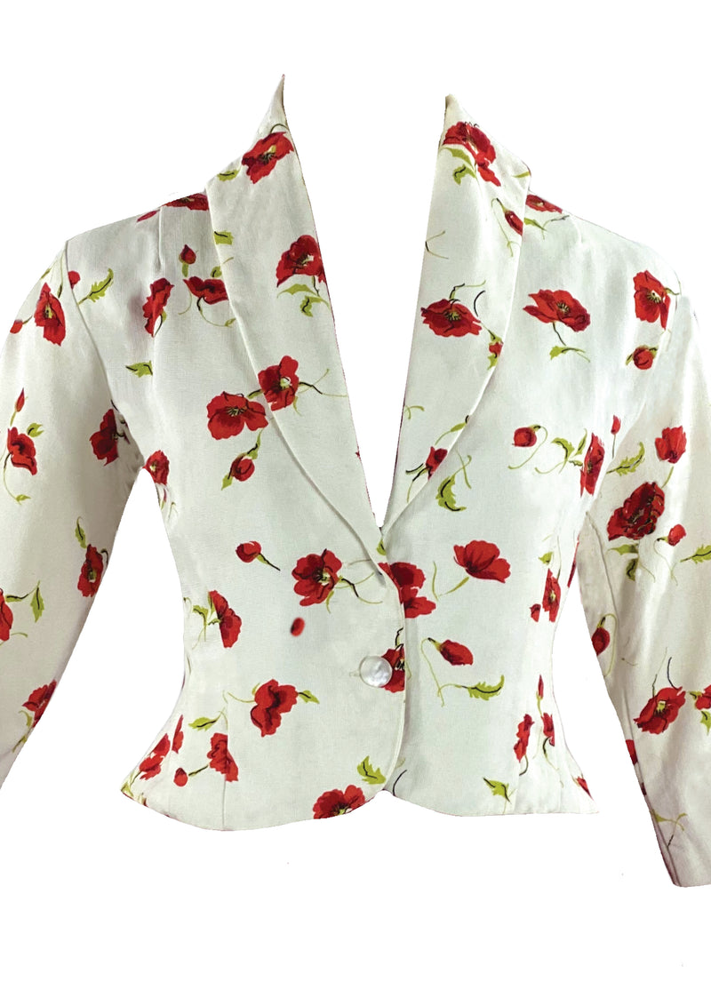 Late 1950s Early 1960s Red Poppy Jacket- New!