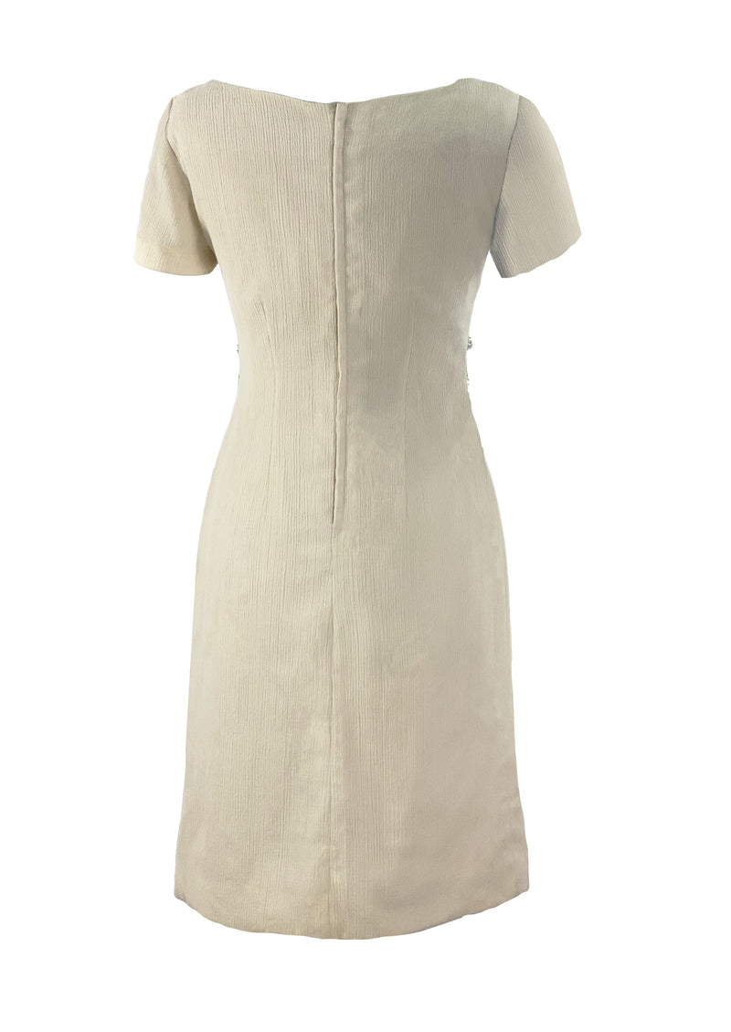 Vintage 1960s Raoul Couture Cream Wiggle Dress- NEW!