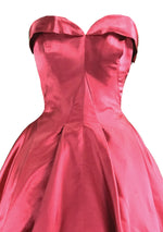 1950s Fuchsia Coloured Silk Taffeta Party Dress - New!