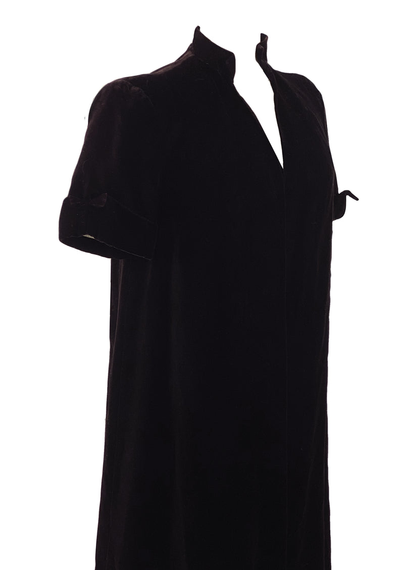 Late 1950s Eggplant Velvet Duster Coat - NEW!