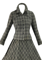 Vintage 1950s Charcoal Plaid Wool Suit- New!