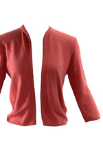 Lovely Deep Coral Pink Late 1950s Cardigan- New!