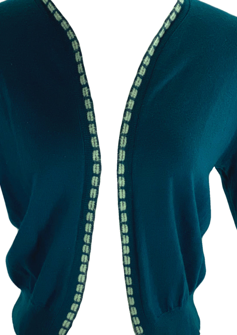 Vintage 1950s Prussian Blue Cardigan- New! (ON HOLD)