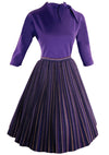 Stylish Designer 1950s Purple Wool Top and Skirt Set- New!