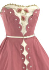 50s Rose Pink Dress Ensemble with Applique- New!