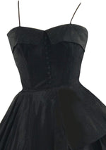 Spectacular 1950s Black Taffeta Designer Party Dress - New! (SOLD)