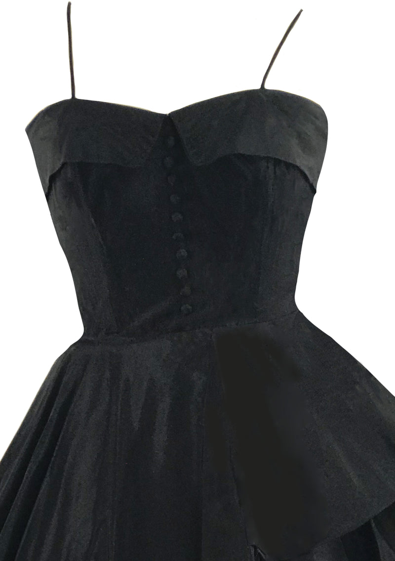 Spectacular 1950s Black Taffeta Designer Party Dress - New! (SOLD)