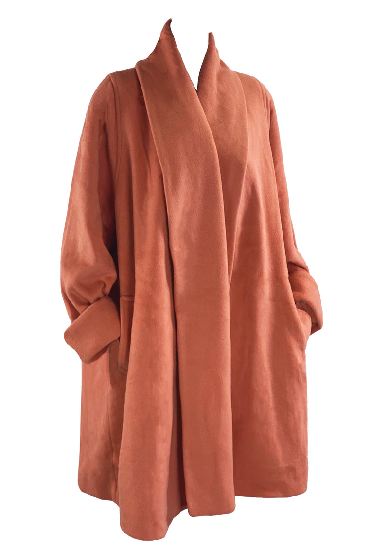 Vintage Hilary Bradley Designer Coral Cashmere Coat- NEW!