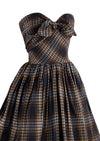 Late 1950s Early 1960s Designer Frank Usher Strapless Cotton Dress - New!