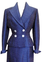 Wonderful Couture  1950s Blue & White Flecked Lilli Ann Suit- New!