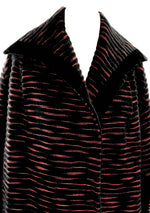 1950s Couture Lilli Ann Black and Red Wool Clutch Coat- New!