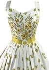 1950s Golden Roses Trellis Border Dress - New!