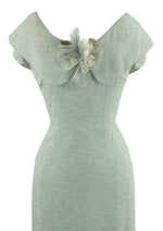 Vintage 1950s Lilli Ann Designer Duck Egg Blue Dress - New!