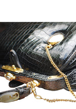 RARE Lederer 60's Designer Pocket Watch Crocodile Handbag- New