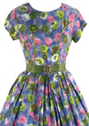 Vintage 1950s Abstract Floral Cotton Dress- New!