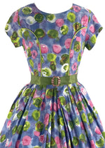 Vintage 1950s Abstract Floral Cotton Dress- New!