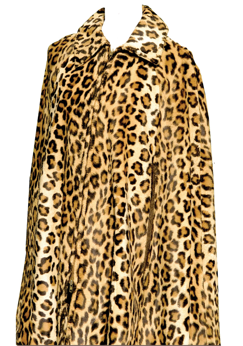 Vintage 1960s Faux Leopard Cape  - New! (ON HOLD)