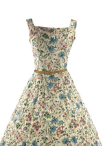 Vintage Late 1940s Field Flowers Rayon Dress- New! (ON HOLD)
