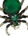 Czech Green & Black Crystal Spider Brooch- New!