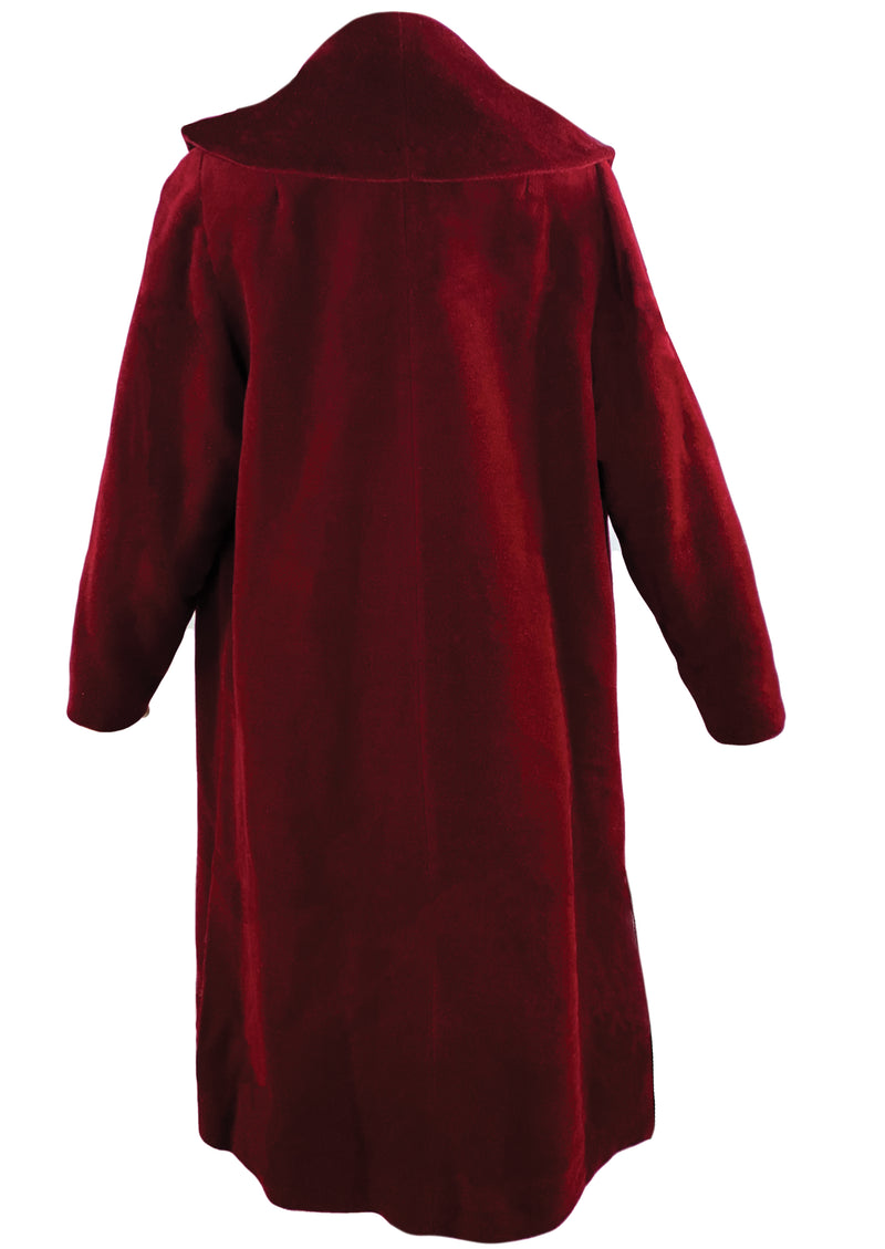 Vintage Late 1950s to Early 1960s Burgundy Coat - NEW!