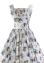 Late 1950s to Early 1960s Dotted Cotton Dress New!