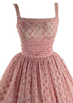Late 1950s Early 1960s Pink & White Gingham Cotton Dress  - New!
