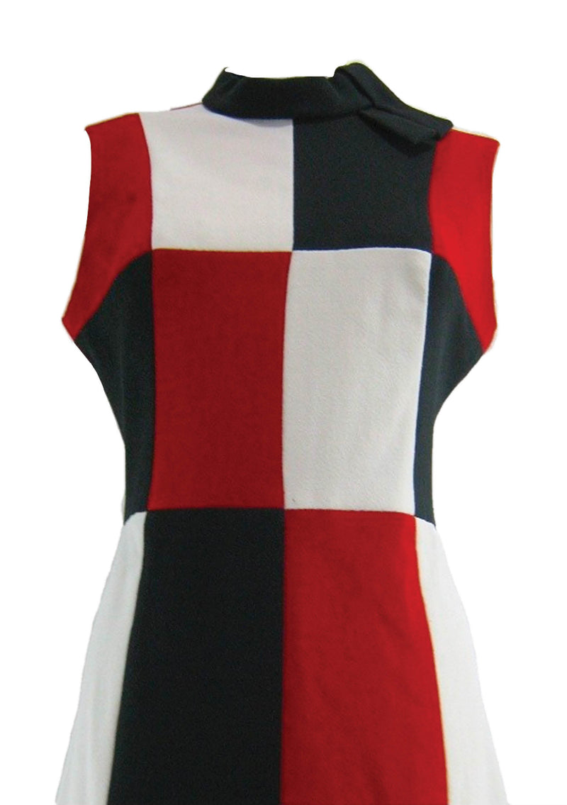 1960s Mod Red, Black & White Mondrian Style Dress - New! (On Hold)