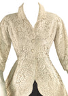 Stunning Vintage 1950s Cream Lace Peplum Jacket - NEW!