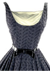 1950's Black Eyelet Embroidered Lace Cotton Dress- New!