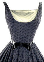 1950's Black Eyelet Embroidered Lace Cotton Dress- New!
