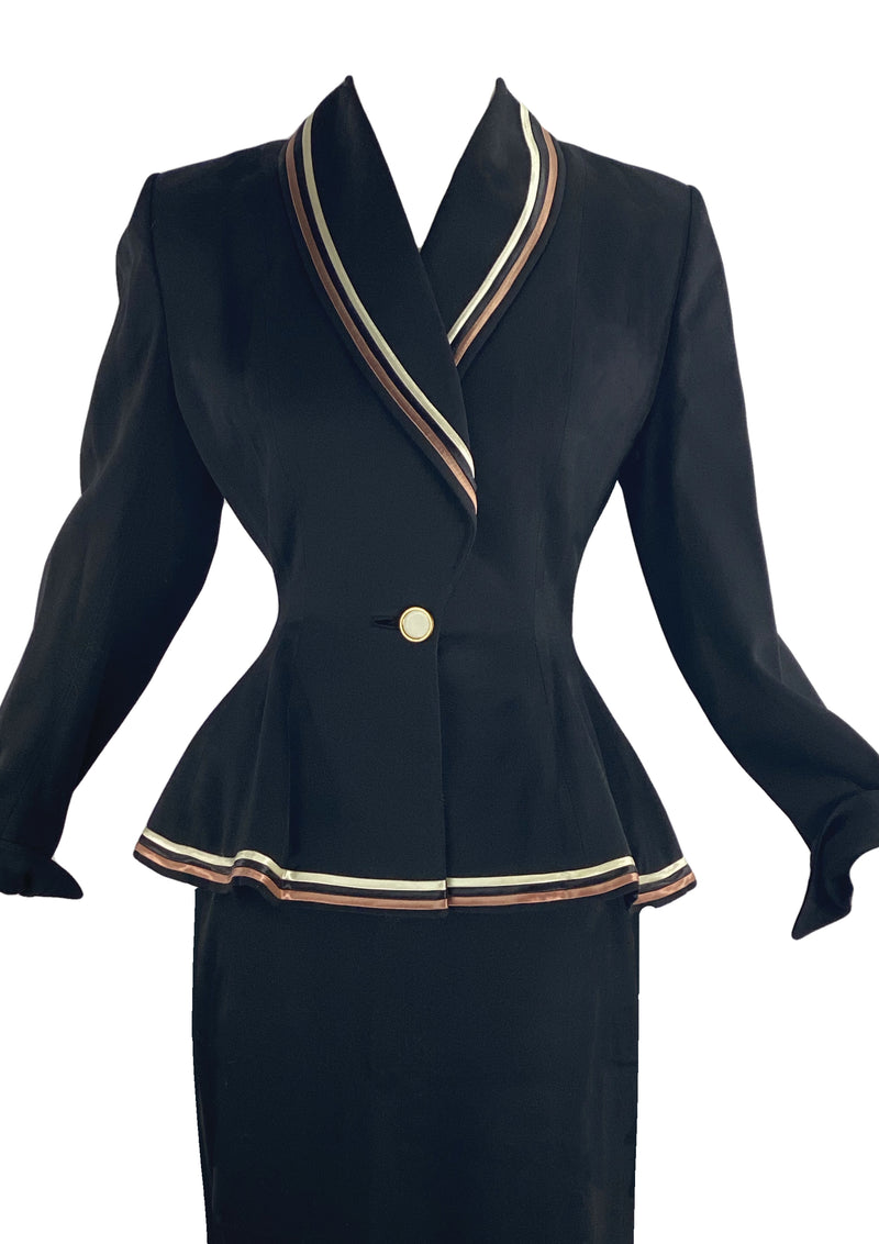 Sophisticated 1950s Designer Lilli Ann Black Suit- New!