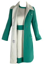 1960s Turquoise & White Designer Dress & Coat Ensemble- New! (ON HOLD)