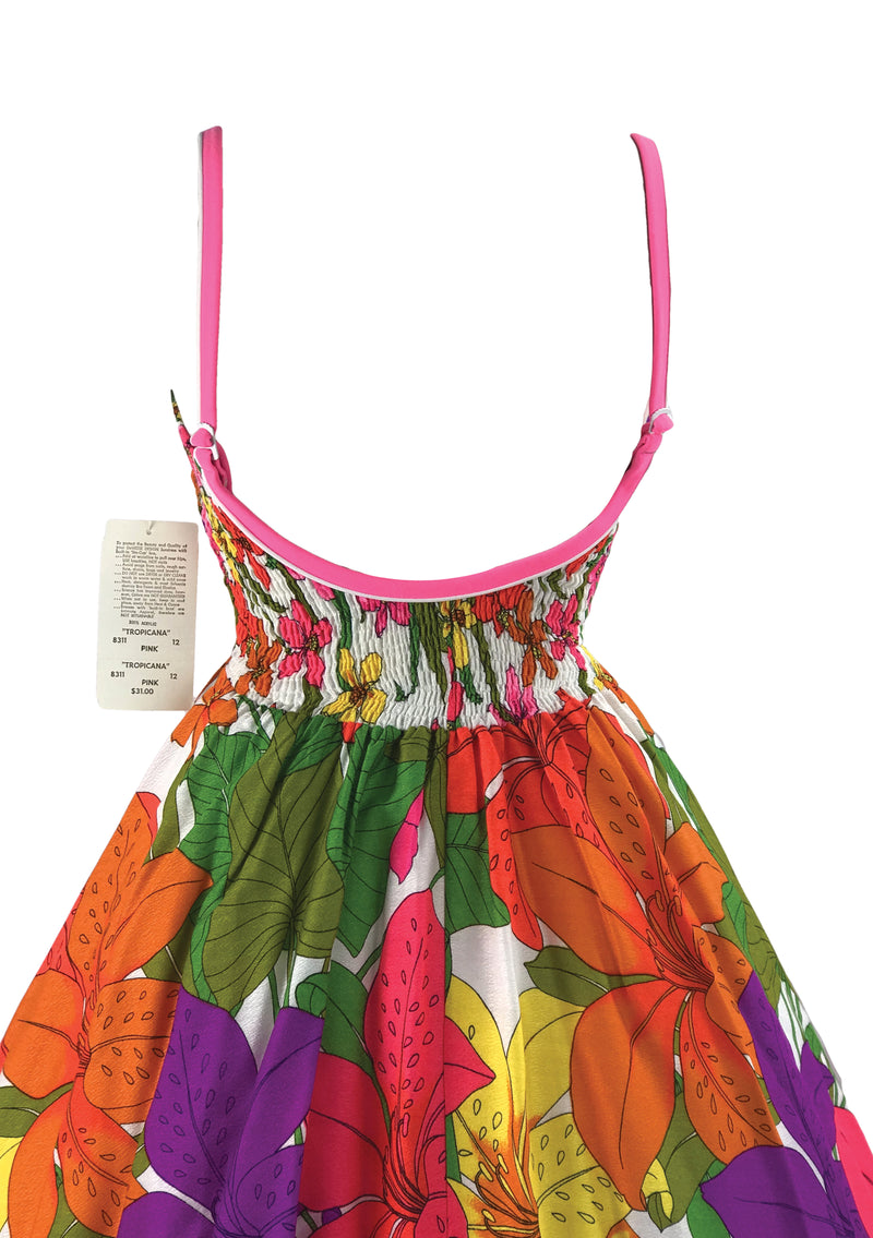 Vintage 1960s De Weese Bright Floral Sundress- New!