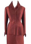 1950s Designer Lilli Ann Cranberry Red Silk Suit- New!