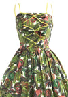 Late 1950s Abstract Floral Cotton Dress- New!