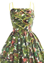 Late 1950s Abstract Floral Cotton Dress- New!