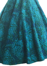 Vintage 1950s Turquoise and Blue Quilted Skirt- New!