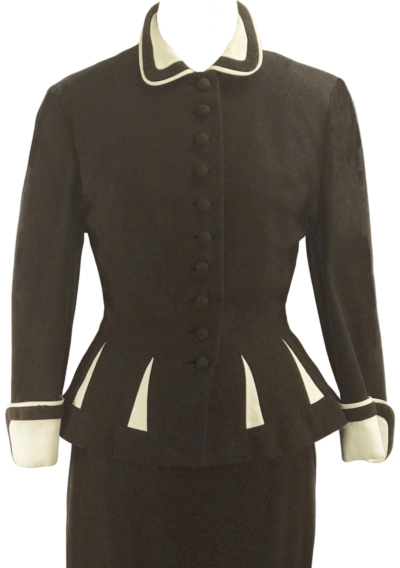 Spectacular 1950s Brown Wool Lilli Ann Suit - New!