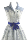 Vintage 1950s Blue & White Cotton Shirtwaist Dress  - New! (RESERVED)