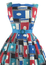 Late 1950s Matchbox Novelty Print Dress - New!