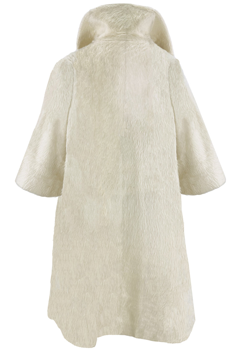 Vintage 1950s Lilli Ann Cream Mohair Designer Coat - NEW!