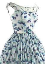 1950s Saba Jrs California Cotton Pansies Floral Dress- New!