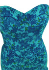 Mid 1950s Blue Floral Cotton Swimsuit/Playsuit- New!