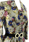 Vintage 1940s Floral Bouquet Crepe Draped Dress - New!