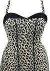 Deadstock 1950s Leopard Print Cotton Swimsuit- New!